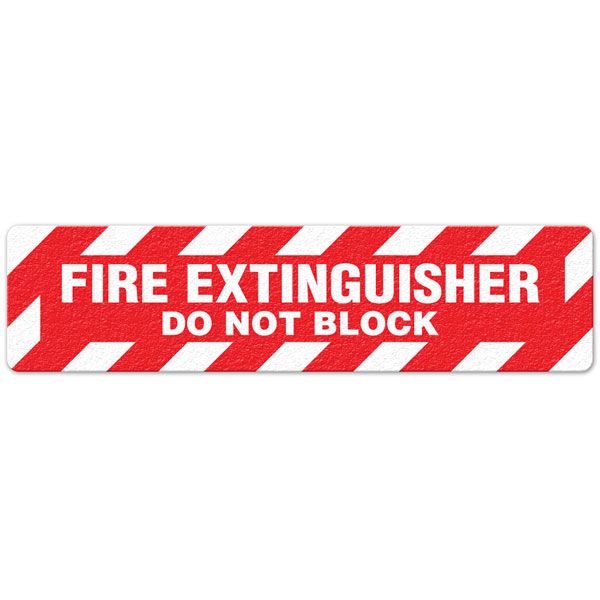 Fire Extinguisher - Do Not Block Floor Sign - 6"x24" Floor Sign 5/pkg FS3028V INCOM