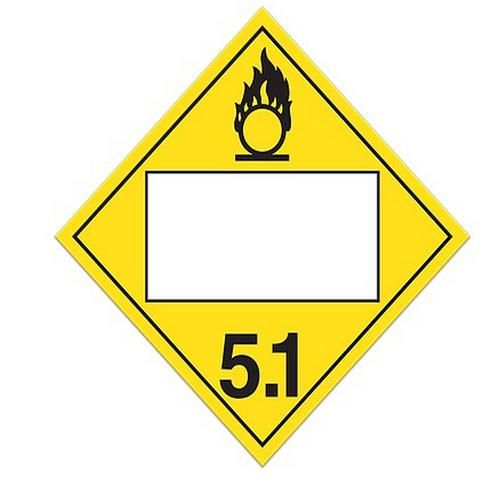 10.75" ? 10.75" Class 5.1 Placard - Oxidizing Substances (Pack of 100 pcs) TT510PIN INCOM