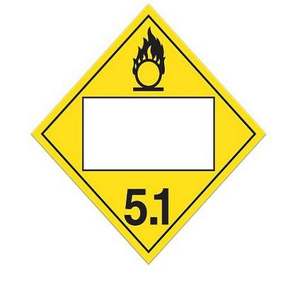 10.75" ? 10.75" Class 5.1 Placard - Oxidizing Substances (Pack of 100 pcs) TT510PIN INCOM