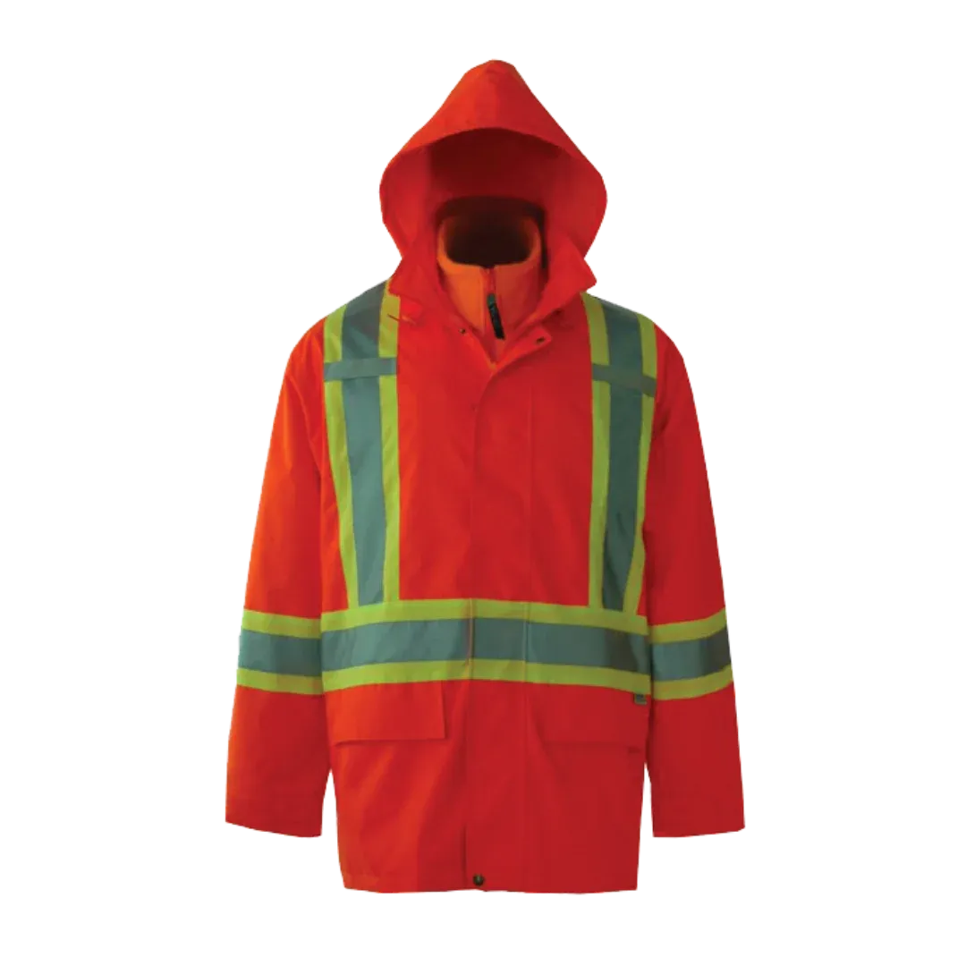 Journeyman? 300D Tri-Zone Safety Jacket with 260 GSM Inner Hooded Fleece Jacket