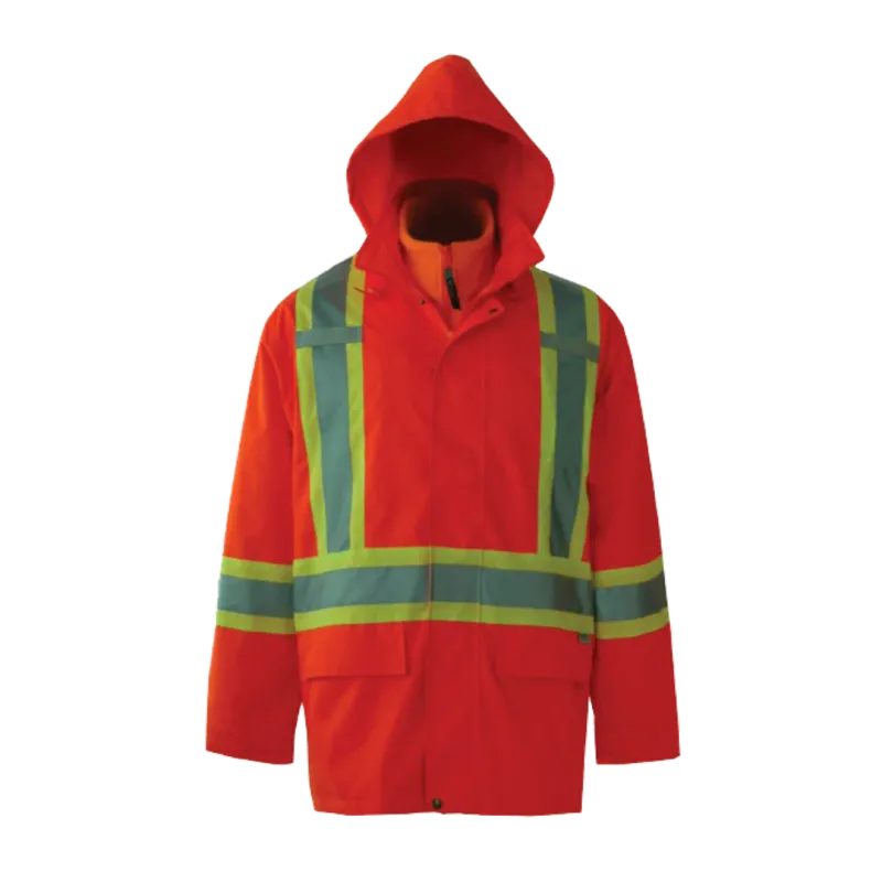 Journeyman 300D Tri-Zone Safety Jacket with 260 GSM Inner Hooded Fleece Jacket 6400JO/6400JG Viking