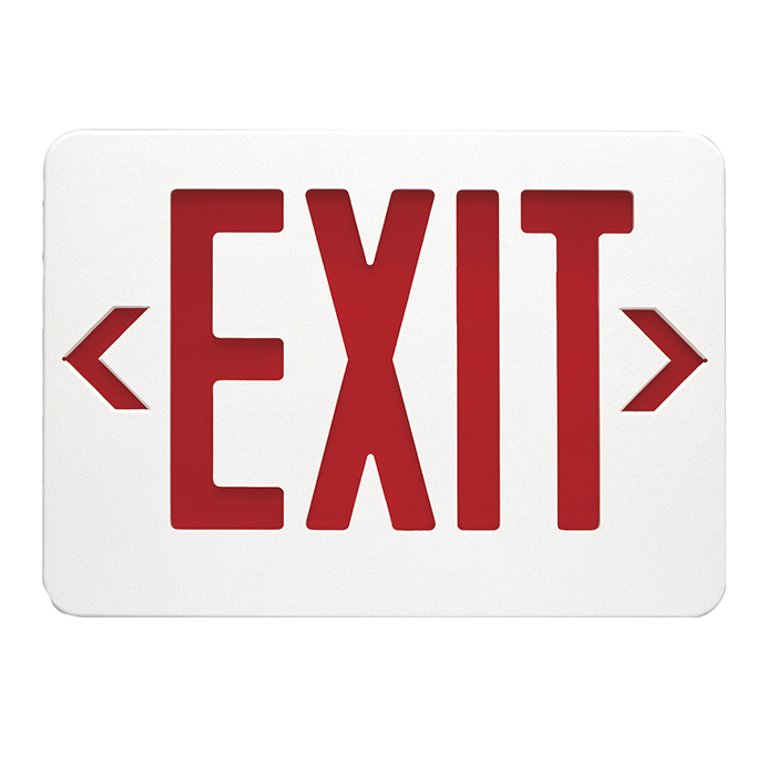 Plastic LED EXIT, 90-minute Self-Powered EXPTUB RS Steel