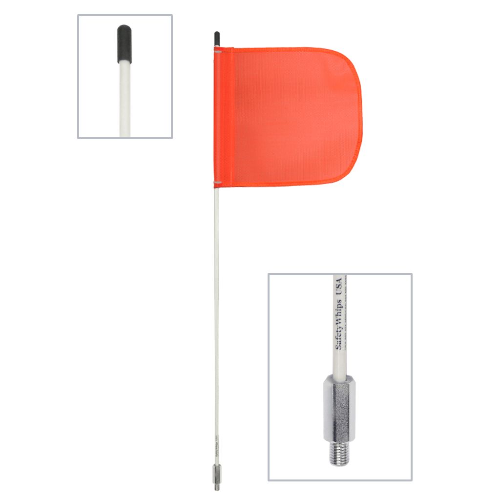 Light Duty Whip with 11.5'x11.5' Orange Flag