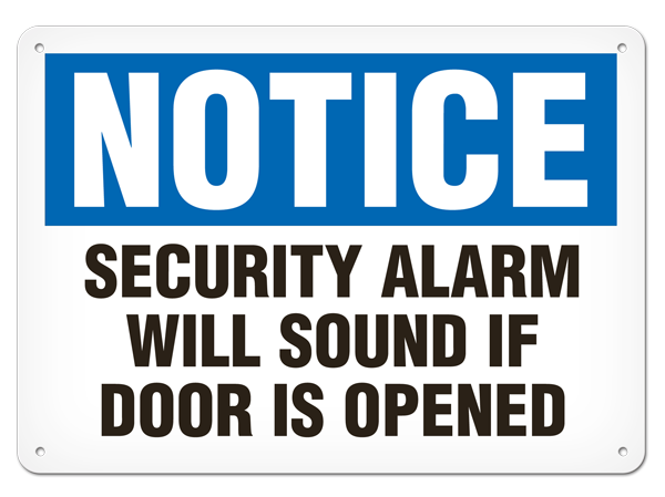 OSHA Safety Sign | Notice Security Alarm | INCOM SS4015V, SS4015A, SS4015P, SC4015V, SC4015A, SC401…