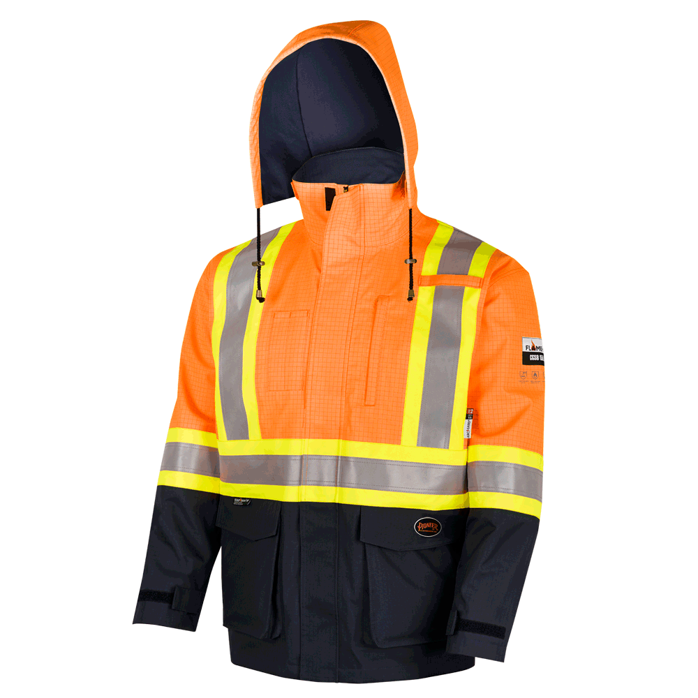 "The Defender" FR/ARC/Antistatic 300D Oxford Trilaminate Safety Rainwear Jacket 4484/4485   Safety ?