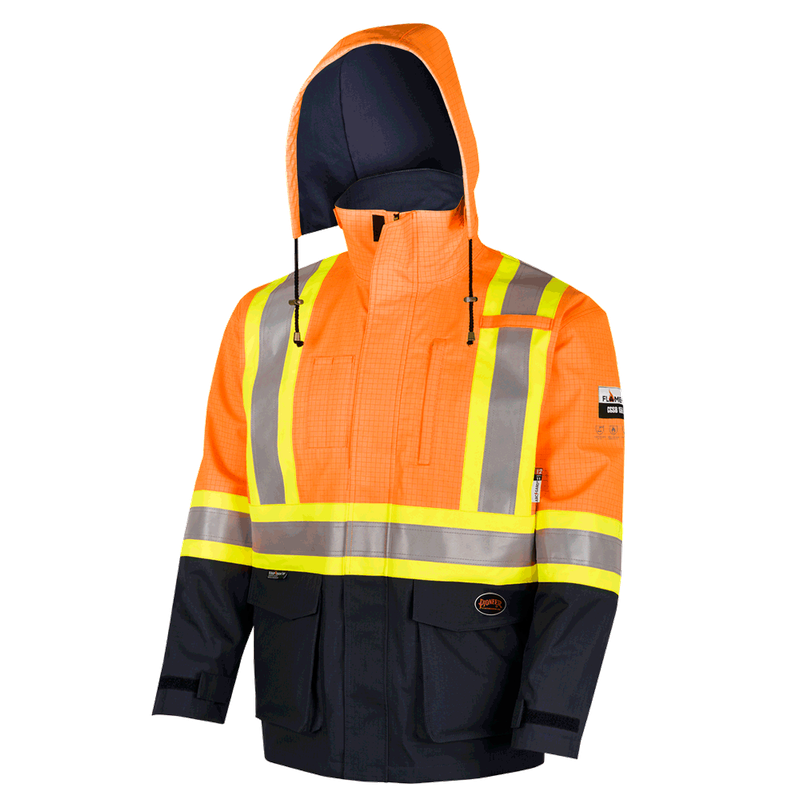 "The Defender" FR/ARC/Antistatic 300D Oxford Trilaminate Safety Rainwear Jacket | Pioneer 4484/4485�