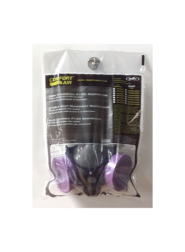 Comfort-Air 300 Thermoplastic Rubber Half Mask with High Efficiency P100 Complete - Display Bag 15R…