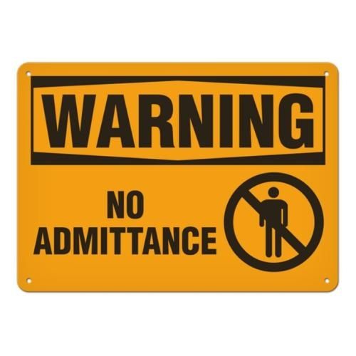 OSHA Safety Sign | Warning No Admit  | INCOM SS3004 INCOM