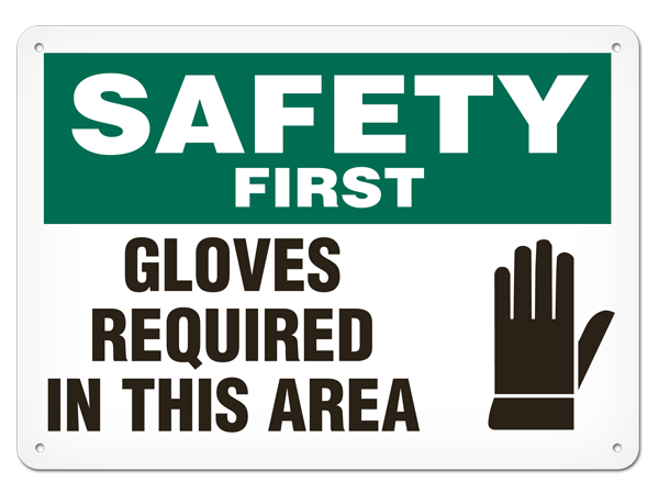 OSHA Safety Sign | Safety Gloves Reg'd  | INCOM SS5012V, SS5012A, SS5012P, SC5012V, SC5012A, SC5012…