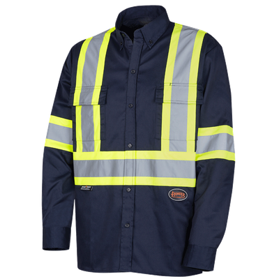Button Work Shirt Poly/Cotton with Reflective Tape | Pioneer 4414 Pioneer