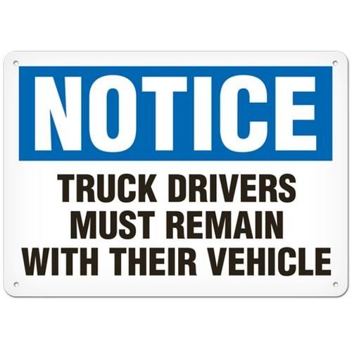 OSHA Safety Sign | Notice Truck Driver  | INCOM SS4021V, SS4021A, SS4021P, SC4021V, SC4021A, SC4021…
