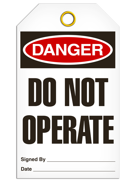 Danger Do Not Operate Safety Tag | Pack of 25 | INCOM TG1000 INCOM