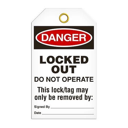 Danger "Locked Out Do Not Operate" Tag - 25/pkg TG1118 INCOM