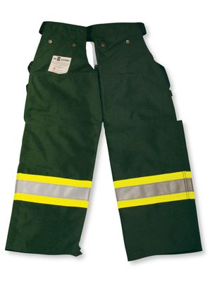 Forest Green Nomex/Kevlar rip-stop 4100 Chainsaw Safety Chap BK70141FRNFG   Safety Supplies Canada
