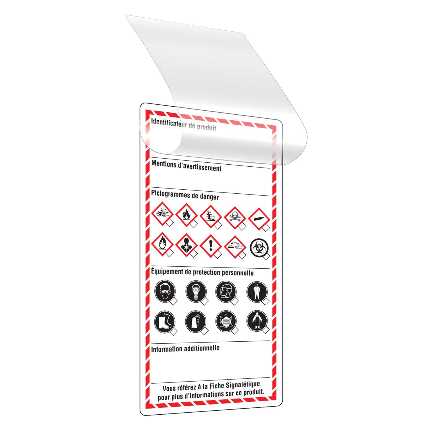 Workplace Self Laminating Label - French - 3" x 6" - 25/pkg GHS1316F INCOM