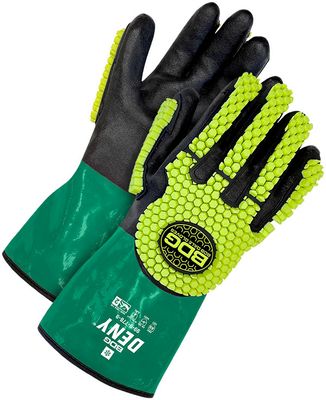 Lined PVC/Nitrile Coated 12" Cut Resistant Gauntlet w/TPR Impact | Cut Level A9