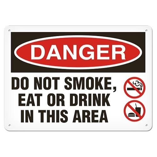 OSHA Safety Sign | Danger Eat or Drink  | INCOM SS1077V, SS1077A, SS1077P, SC1077V, SC1077A, SC1077…