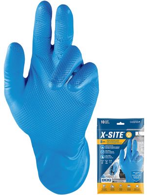 Grippaz Blue Nitrile Disposable | 8mil Thickness | Pack of 12 99-1-6200P Bob Dale Gloves