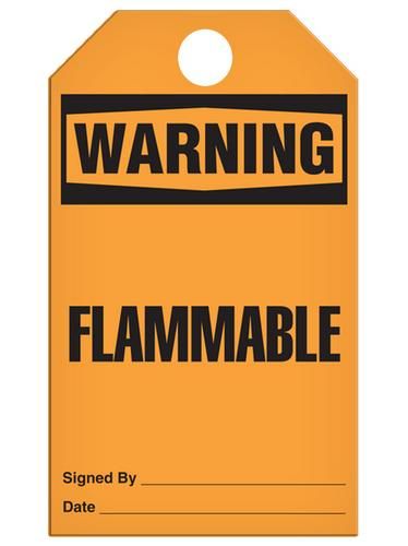 "Warning - Flammable" Tag - 3.375" x 5.75" - 25/pkg TG4000 INCOM