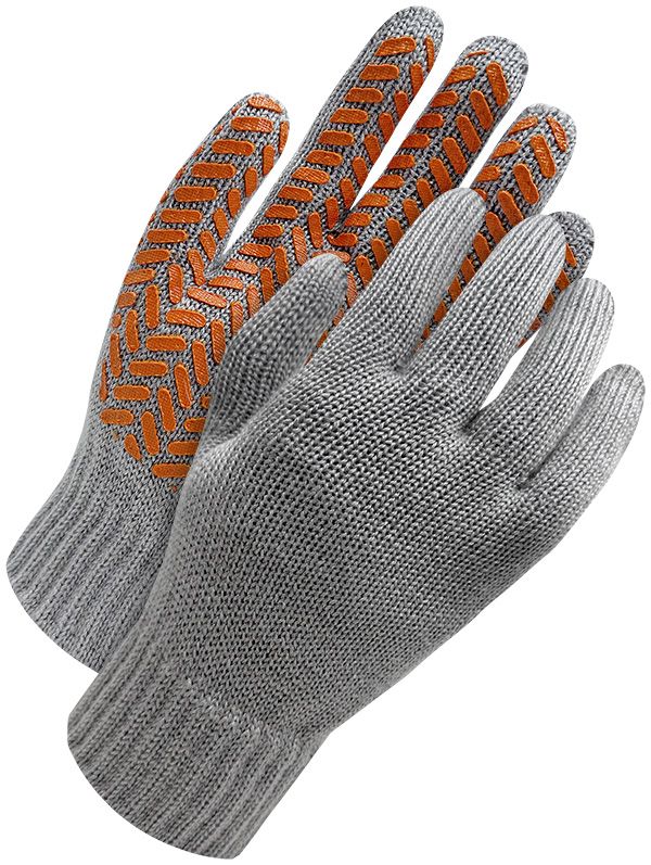 Acrylic/ Merino Wool Grey w/Orange Palm Grip | Pack of 12