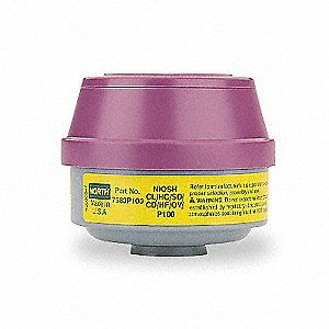 Mercury Vapor and Chlorine Cartridge | P100 Particulate Filter and ESLI | North 75852P100L NORTH