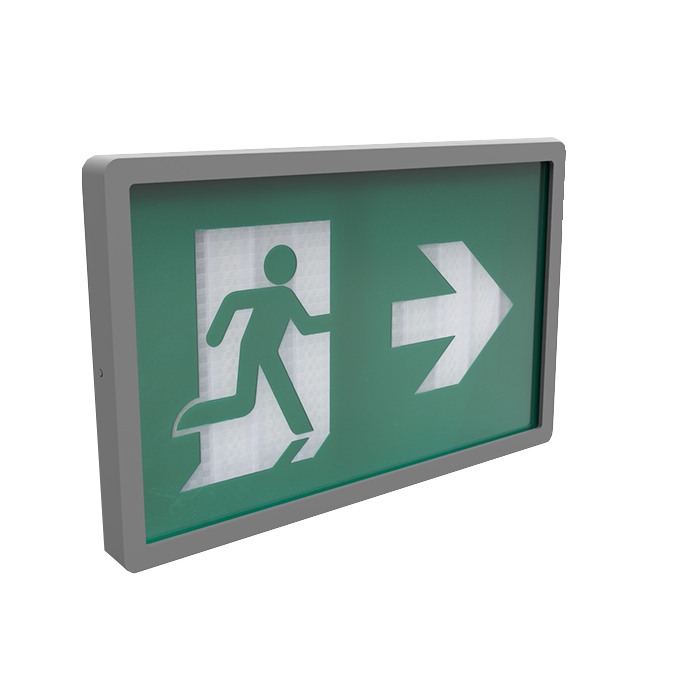 15-Year Running Man Sign - Grey Frame - ULC Listed 175002-RM RS Steel