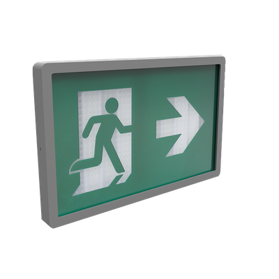 15-Year Running Man Sign - Grey Frame - ULC Listed 175002-RM RS Steel