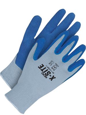 X-Site Seamless Knit Grey Poly-Cotton Blue Crinkle Latex Palm - Pack of 12 | Bob Dale Gloves 99-1-2?