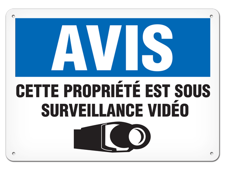 OSHA Safety Sign | Avis Propriete Surveillance Video  | INCOM SSF4029 INCOM