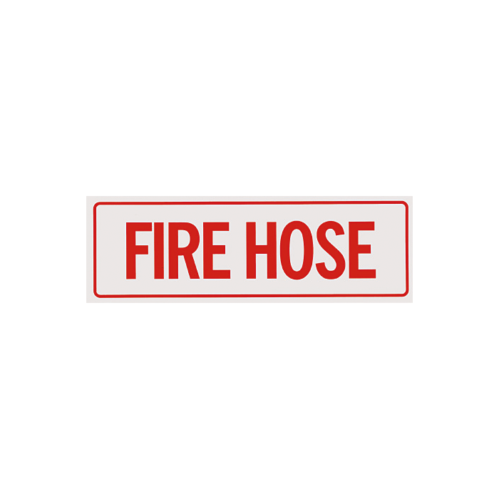 Vinyl Self Adhesive Signs -"Fire Hose" - 12" x 4" BL111 RS Steel