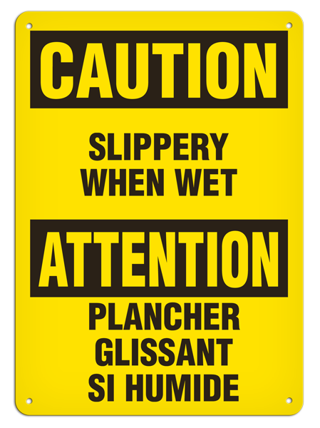 OSHA Safety Sign | Caution E/F Slip Wet | INCOM SS6009 INCOM