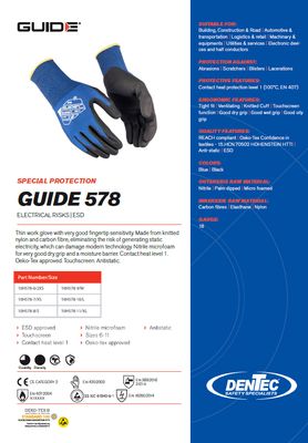 Guide 578 ESD Glove 10H578 Dentec Safety