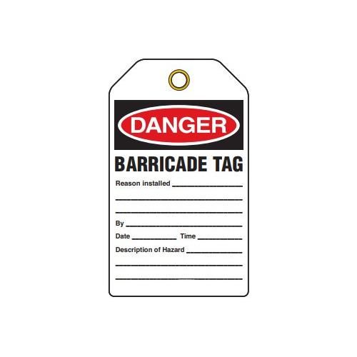 Danger "Barricade Tag" Tag - 25/pkg TG1116 INCOM
