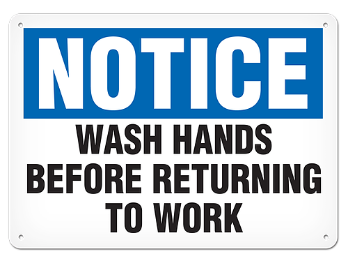 OSHA Safety Sign | Notice Wash Hands  | INCOM SS4067 INCOM