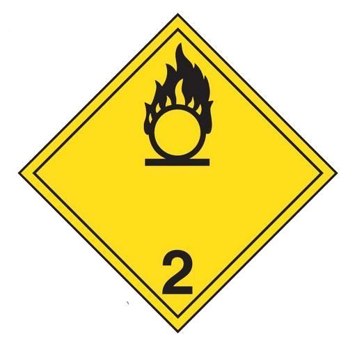 10.75" x 10.75" Class 2 Truck Placards "Oxidizing Gases" (Pack of 100 pcs) TT232 INCOM