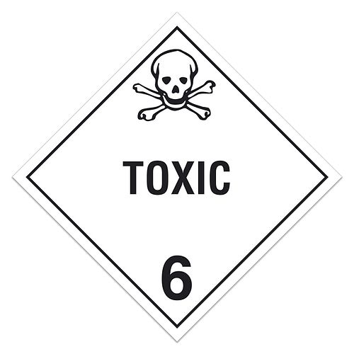 Class 6 TOXIC Danger Sign (Pack of 100 pcs) TA640 INCOM