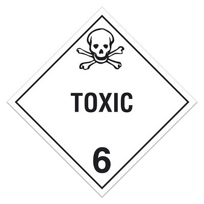 Class 6 TOXIC Danger Sign (Pack of 100 pcs) TA640 INCOM