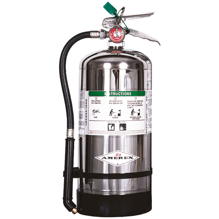 Amerex Class K (Kitchen) Extinguisher - 6L with Wall Hanger B260X RS Steel