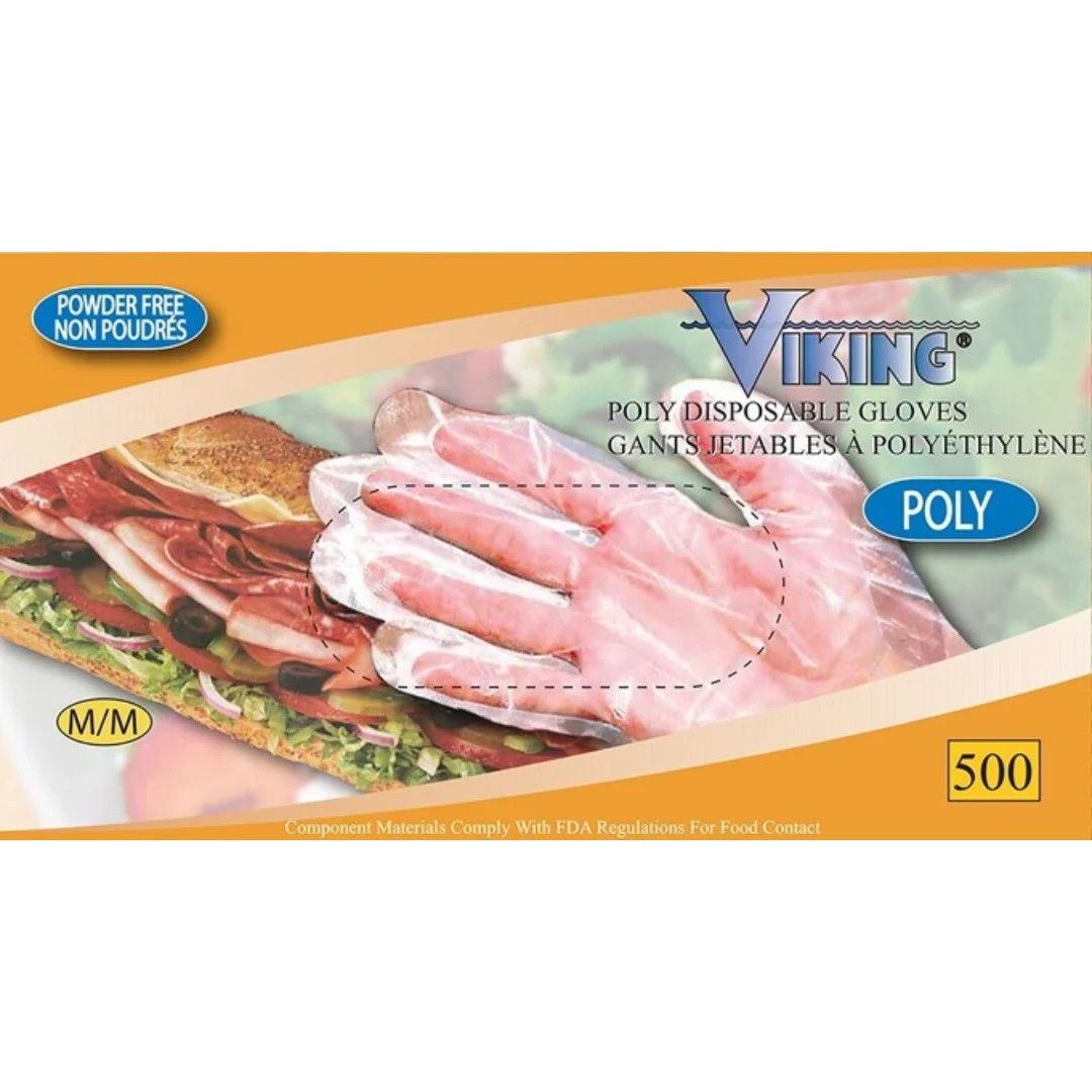 Viking Poly Disposable Gloves | 500pk 00142/00143 Viking