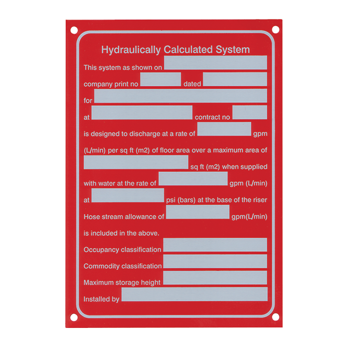 Aluminum Signs - Hydraulic System - 5" x 7" A232 RS Steel
