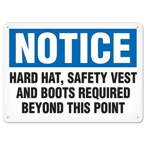 OSHA Safety Sign | Notice Hard Hat, Glass | INCOM SS4057V, SS4057A, SS4057P, SC4057V, SC4057A, SC40…