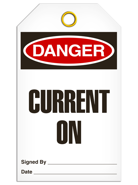 Danger - Current On  | Pack of 25 | INCOM TG1017 INCOM