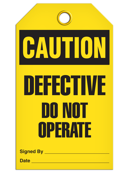 Caution - Defective Do Not Operate  | Pack of 25 | INCOM TG3018 INCOM