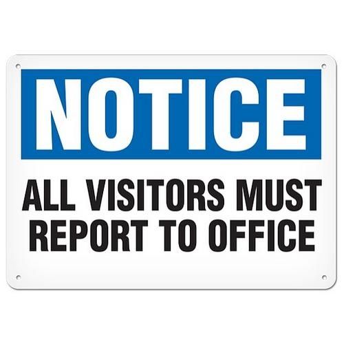 OSHA Safety Sign | Notice All Visitors  | INCOM SS4049V, SS4049A, SS4049P, SC4049V, SC4049A, SC4049…