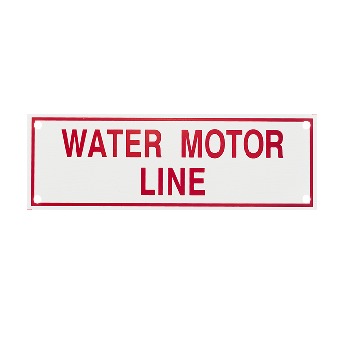 Aluminum Signs - Water Motor Line - 6" x 2" A241 RS Steel