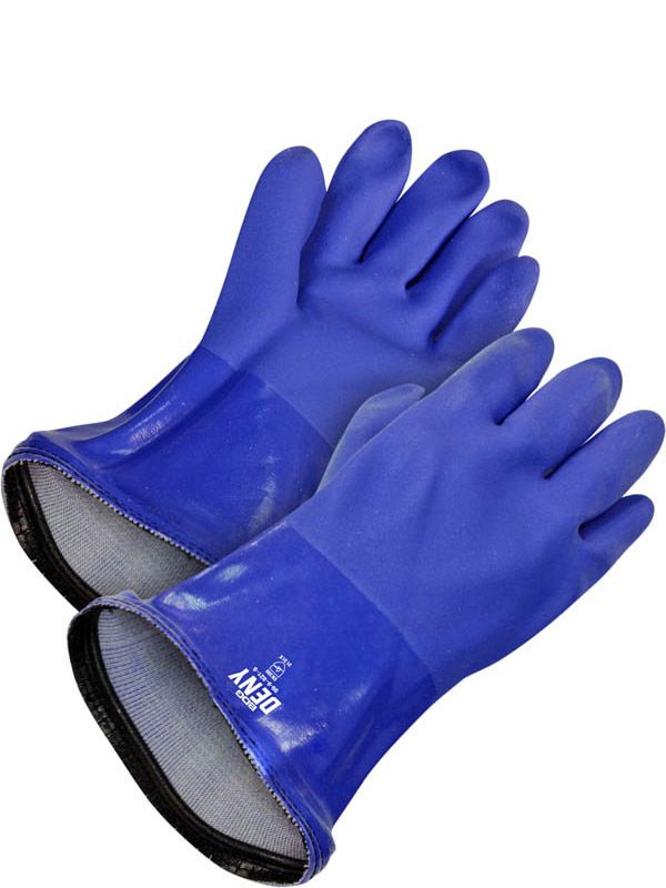 Coated PVC Triple Coated Gauntlet Blue Beaded Cuff | Pack of 12 99-1-820BD Bob Dale Gloves