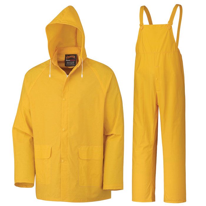 Supported PVC Rain Suit | 3-Piece Set with Hangable Bag| Pioneer 577B   Safety Supplies Canada