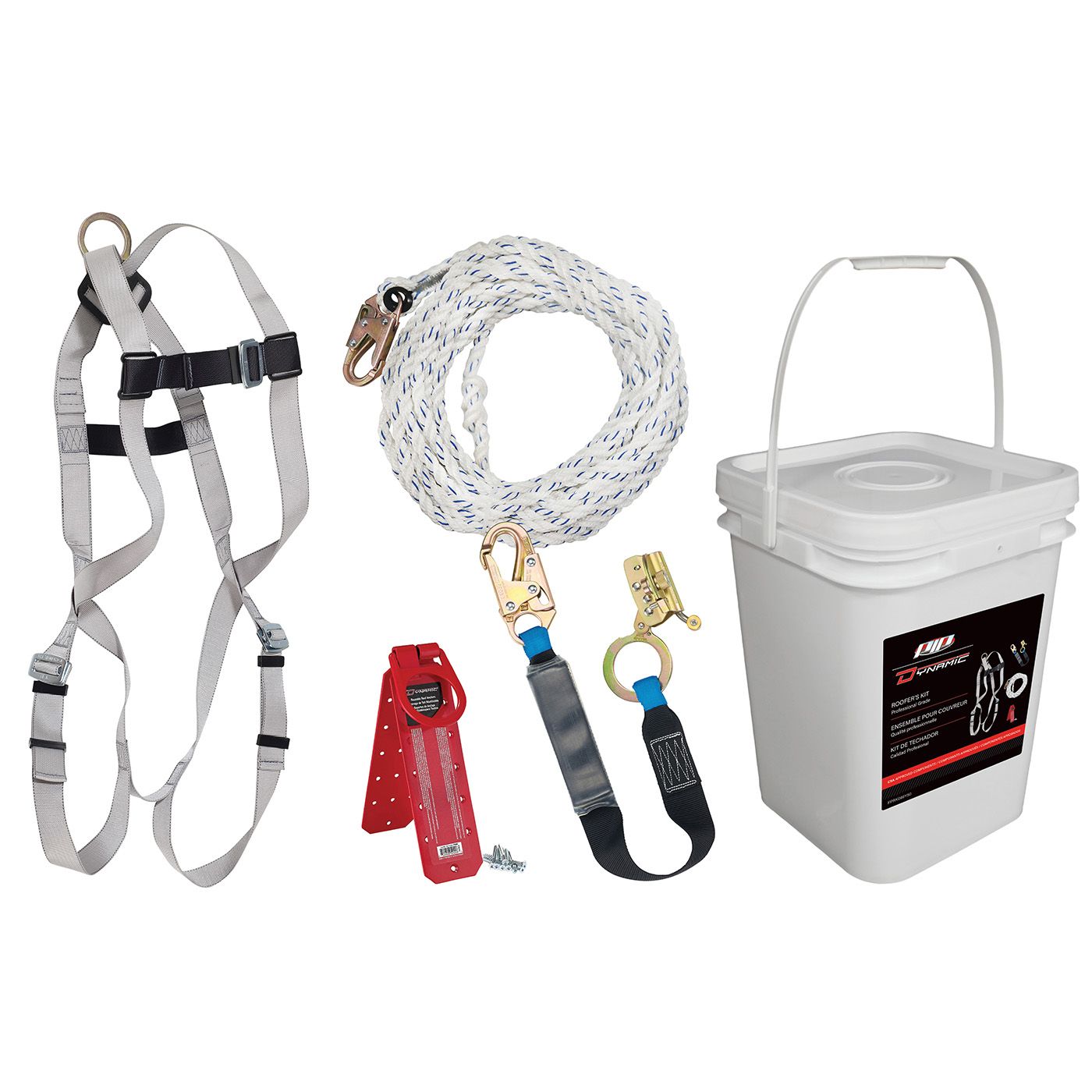 Complete Fall Protection Roofer's Kit | 50FT | Dynamic FPRK099Y50-SCN Dentec Safety