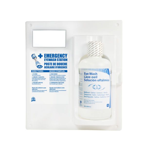 Single Eyewash Station w/ 1L Eyewash Solution 70119E WASIP