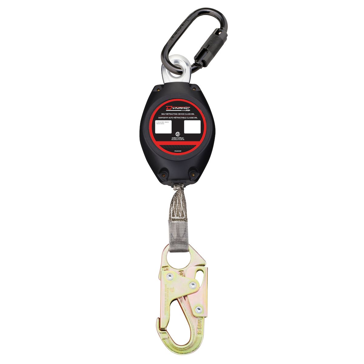 Dynamic Webbing Self-Retracting Lifeline CSA Class SRL, with Small Snap Hook and Triple Action Cara?
